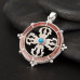 Double dorjee wirh stone satted pendant