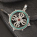 Double dorjee wirh stone satted pendant