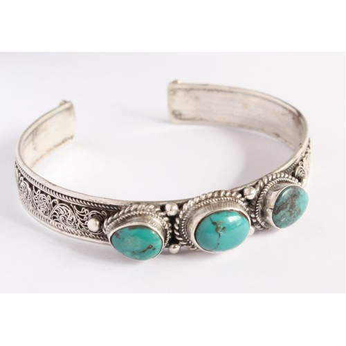 Bracelet filligree 3 stone small