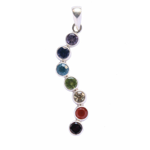 Chakra stone S design pendant