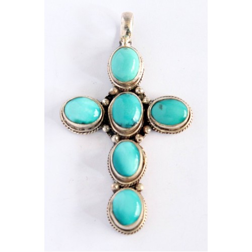 Pendant 6 stone cross