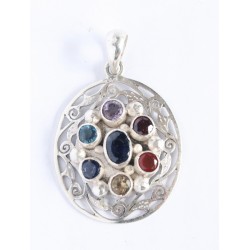 Pendant oval  chakra jali